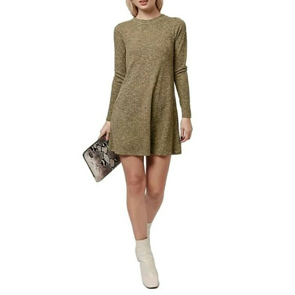 Topshop Dresses & Skirts - TOPSHOP crewneck ribbed tunic mini sweater dress